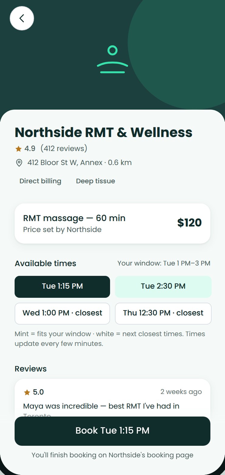 Business page with a Book button
